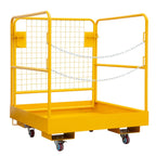 Forklift Safety Cage 36"x36", Forklift Work Platform 1200LBS Capacity, Heavy Duty Forklift Basket Man Platform with 2 Chain, Perfect for Aerial Work
