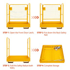 GarveeTech Forklift Safety Cage 36"x36", 1200lbs Capacity Forklift Man Basket, Heavy Duty Steel Forklift Basket Man Platform with 2 Chain, Perfect for Aerial Work