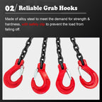 Customizable G80 Mn-Steel Lifting Chains, 3 Ton Capacity, Heavy Duty Durable Chains for Warehouse, Factory & Engine Lifting - Standard Marking, Perfect for Heavy Equipment