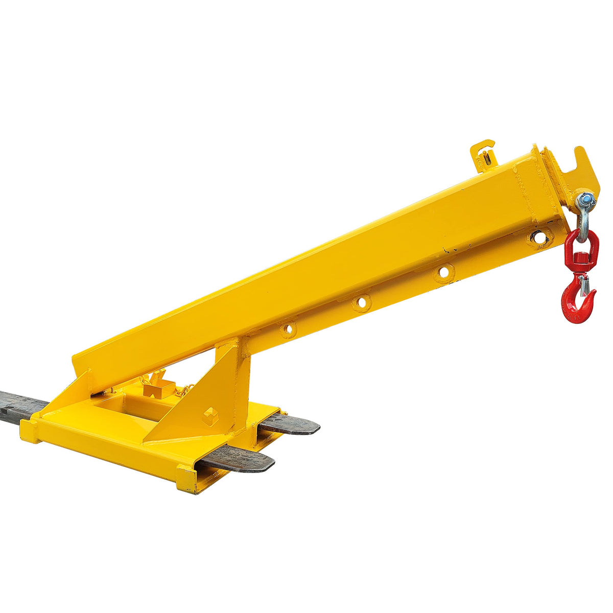 Forklift Mobile Crane, Forklift Extension Attachments Crane, 6600lbs Loading Capacity, with Truss Hoist Jib Boom and Hook, for Towing Handling Equipment, Yellow