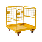 Forklift Safety Cage 36x36 Inch 1200Lbs Work Platform with 4 Wheels Collapsible Man Basket Aerial Rails for Lifting Loader