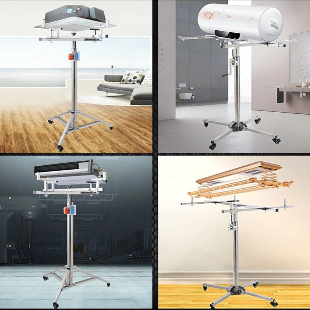 Manual Mode Drywall Lifts ， with Ockable Wheels Ceiling Lifter Panel, Adjustable Telescopic Arm Tool Jack Lifter for Home Improvement(Height -3m)