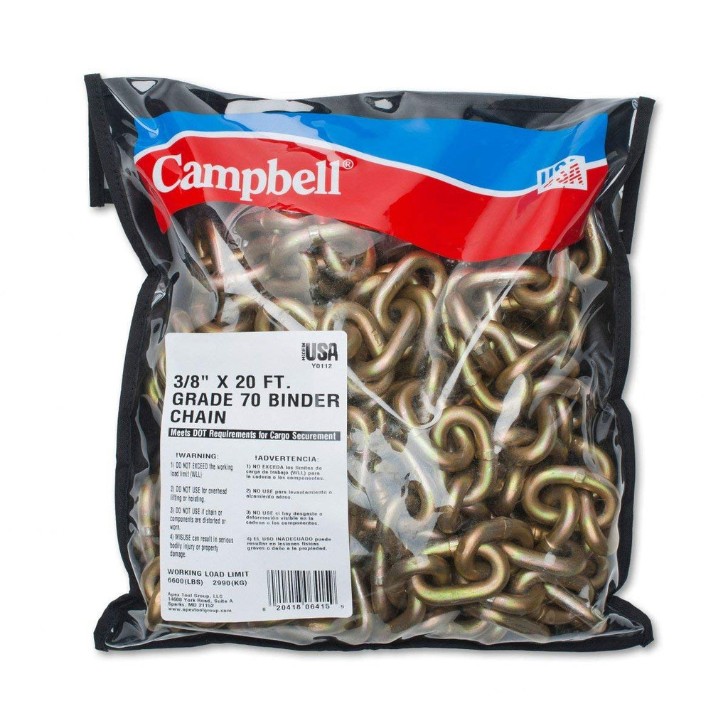 Campbell Binder Chain 3/8X20' Clevis HK EE (T0513678) (3/Each)