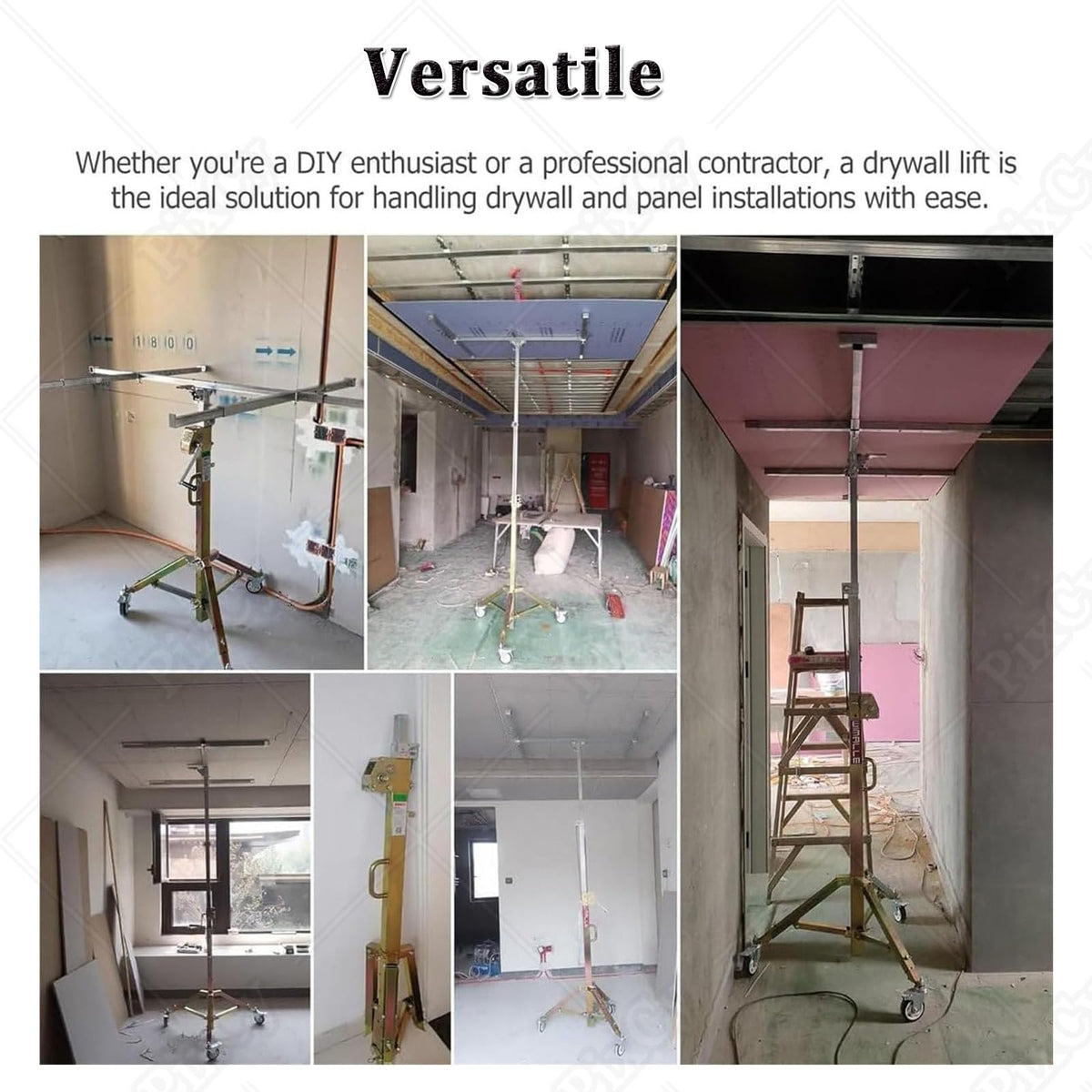 Mobile Plasterboard Lifter,80kg Drywall Lift,Lockable Wheels,Site Work 4m