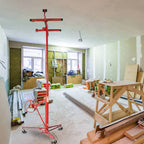 Plasterboard Lifter Height Adjustable Good Load-bearing with Castors Detachable Multi-Function Drywall Lift Plasterboard Panel Rolling Lifter Gadget (Metal)