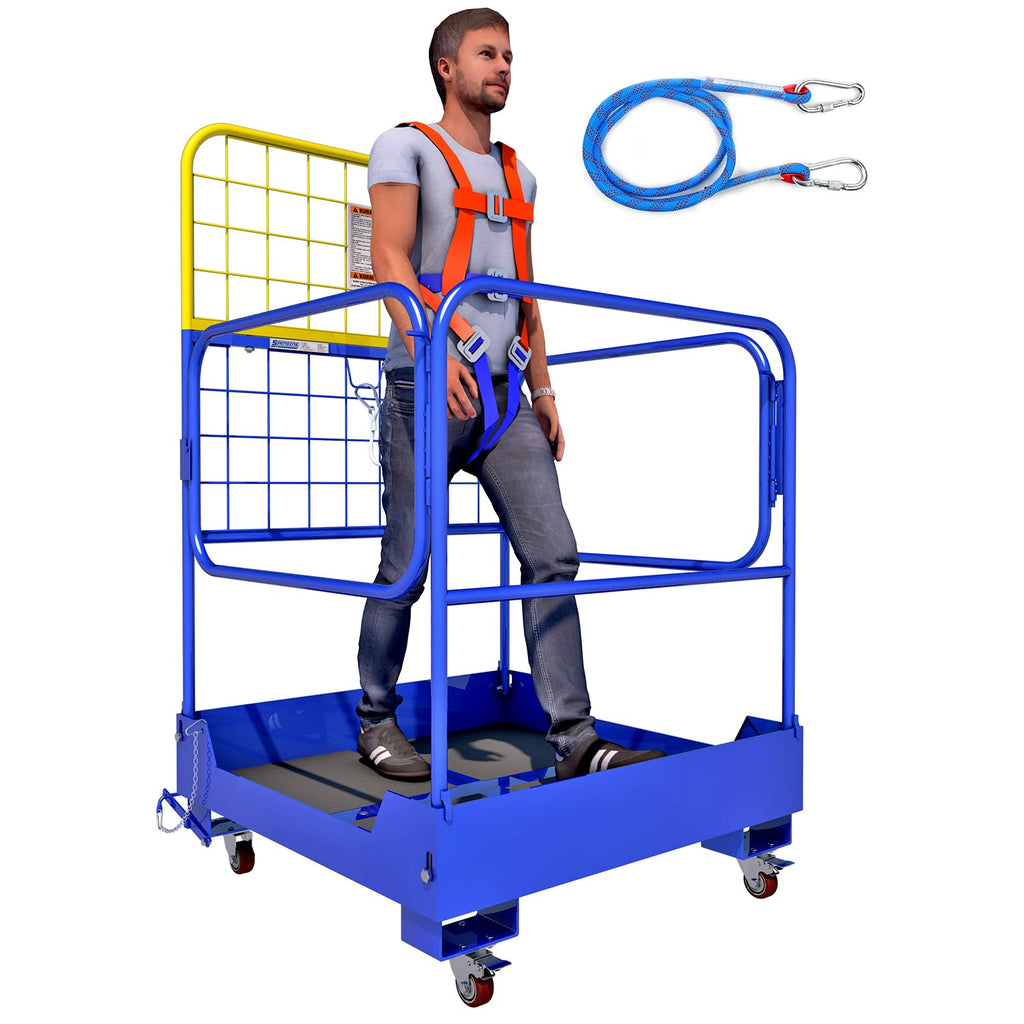 36.2"x36.2" Forklift Safety Cage, Foldable Work Platform 1152LB