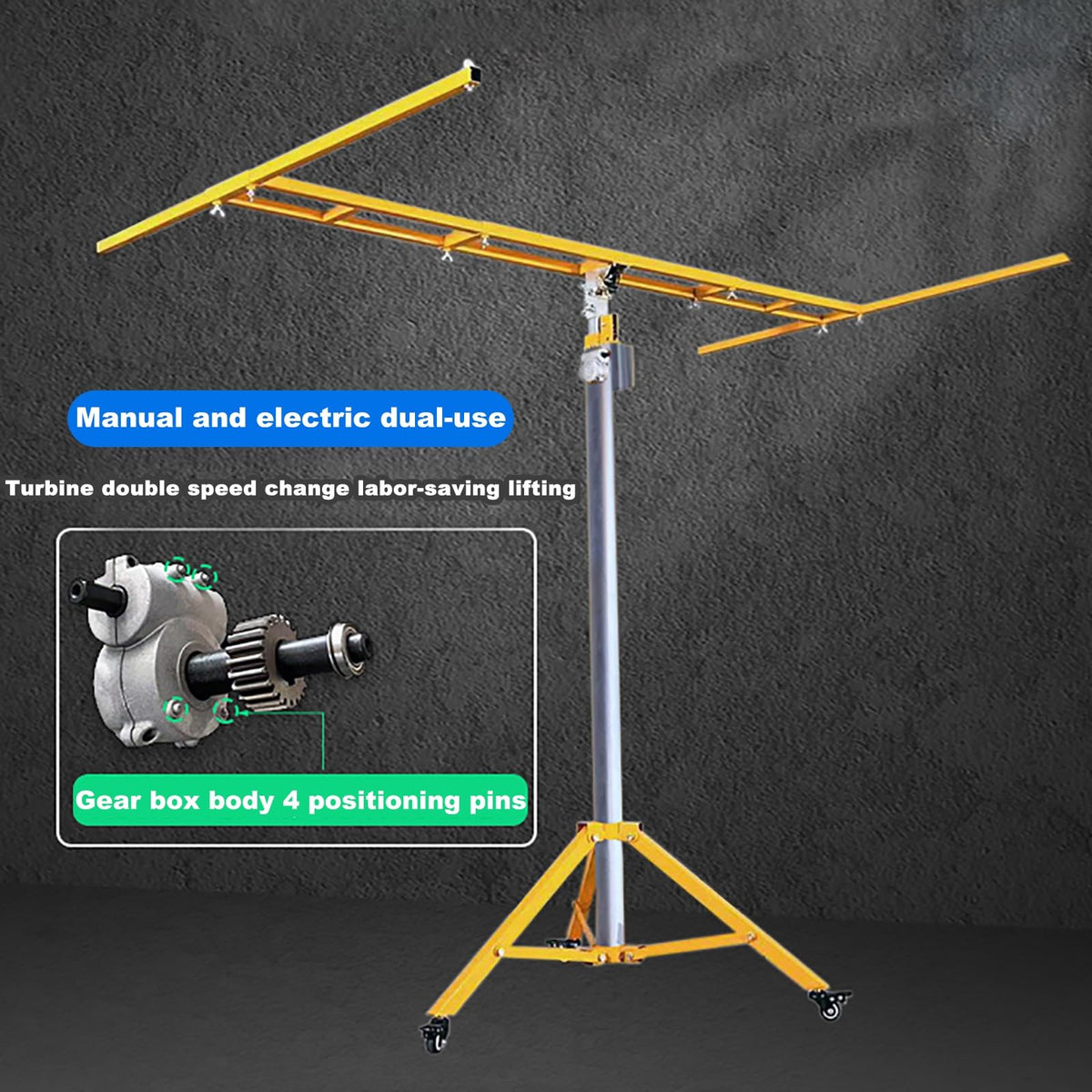 Drywall Lift Panel Hoist, Easy to Operate Stable and Durable Sheetrock Lift Tool Four-in-one Suitable for Construction Sites Residences Hotels and Other Decoration Scenes,3.7m