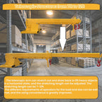 6600LB Forklift Mobile Crane, 12FT Maximum Extension Arm Attachments, Adjustable Angle Jib Boom Crane, W/Telescopic Boom and Hook, for Forklift Towing Handling