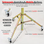 Drywall Panel Hoist Jack - Sheetrock Hand Lift Drywall Lift w/360° Rotatable Wheels - Heavy Duty Drywall Panel Lift Extension (145~350cm)