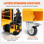 Foldable Forklift Safety Cage, 36" x 36" Forklift Work Platform with Lockable Swivel Wheels & Device Chain, 1200lbs Capacity Heavy Duty Steel Man Basket with Drain Hole for Aerial Work