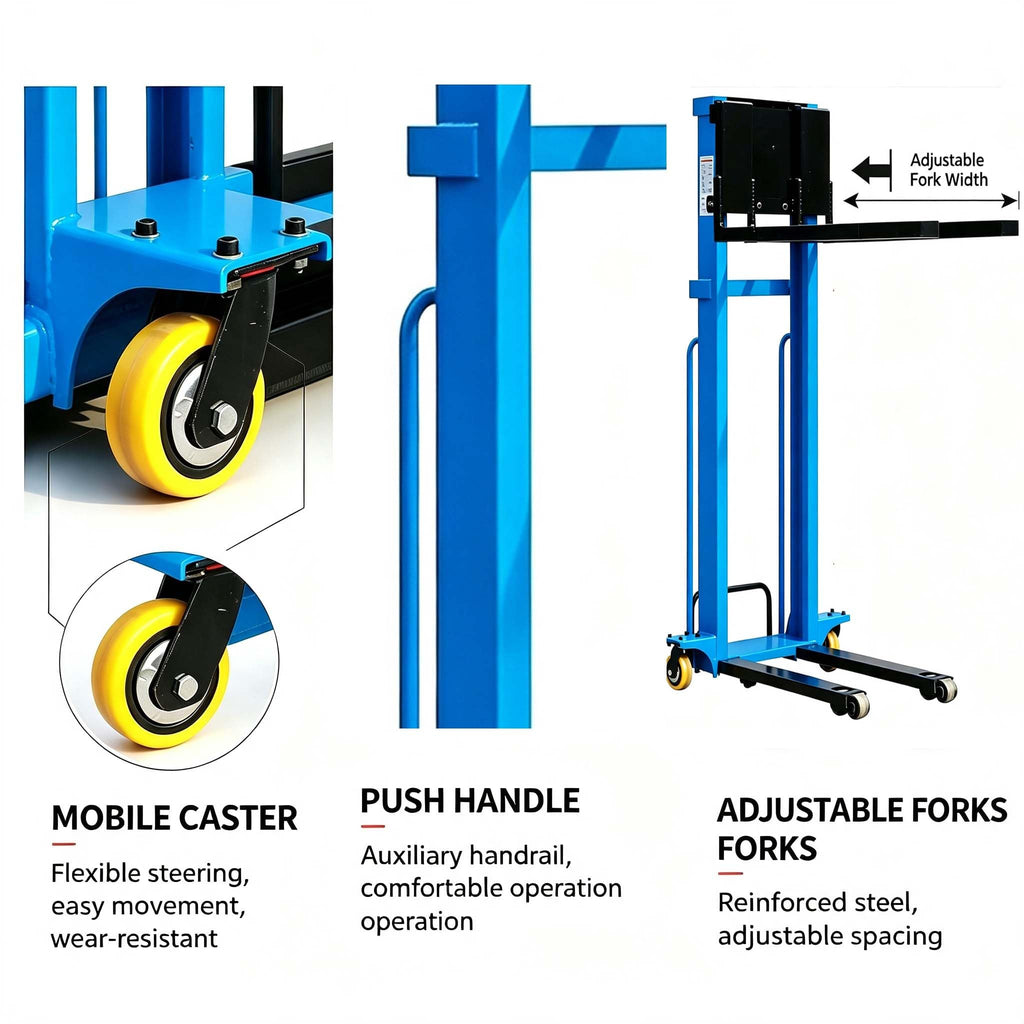 Portable Semi Electric Forklift, Hydraulic Pallet Stacker Material Lift