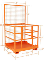 43"x45" Forklift Platform Safety Cage,Work Platform for Loader,Man Basket for Forklift,1800lbs Capacity with Safety Harness & Lock,2-Man Collapsible Lift Basket for Lifting Loader