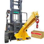3T/6600LB Adjustable Forklift Jib Boom Crane Attachment, 63-98in Forklift Telescopic Lifting Arm, Mobile Crane with One Hook for Forklifts, Heavy-Duty Towing & Handling Equipment