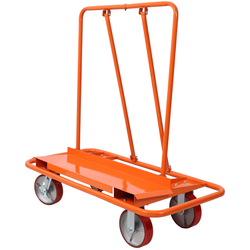 Heavy Duty Drywall Cart 3300lbs Capacity: Professional Panel Dolly with 8" Polyurethane Wheels & Steel Frame for Contractors - Secure Transport & Vertical Storage for Sheetrock & Building Mat