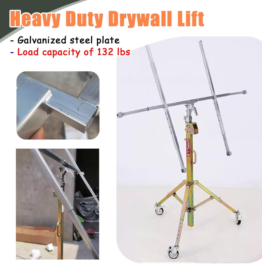 Drywall Lift Heavy Duty Sheetrock Lifters for Drywall, 10/11.5 Ft Plasterboard Lifter Panel Hoist with Lockable Wheels, Commercial Sheet Lift Assist Tool(3.0 m(10ft))