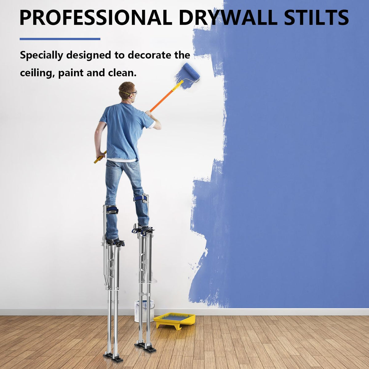 Drywall Stilts, 48"-64" Stilts Heights Adjustable Aluminum Work Stilts