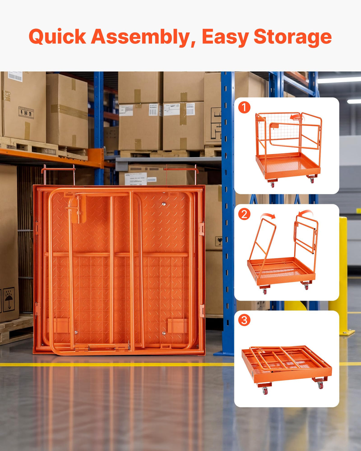 VEVOR Forklift Man Basket, 36.6 x 36.6 in Forklift Safety Cage