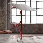 11ft Drywall Lifter Panel Hoist, 150 Lbs Load Capacity Heavy Duty Sheetrock Lift with Wheels, 360° Rotating Adjustable Drywall Jack Lift for Home Improvement, Red