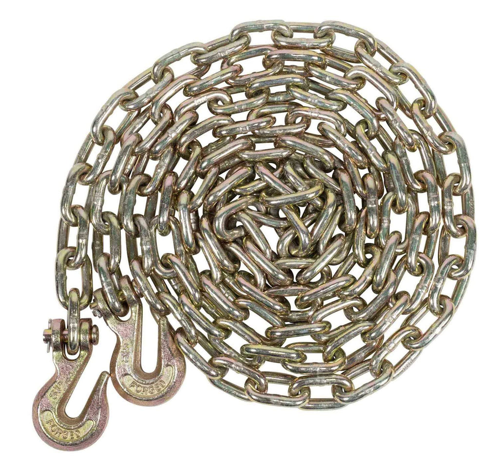 Mytee Products 4 Pack 5/16 Inch x 25 FT Grade 70 Binder Chain with Clevis Grab Hooks - G70 Transport Tow Chain - 4,700 Lbs Working Load Limit