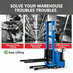 Portable Semi Electric Forklift, Hydraulic Pallet Stacker Material Lift