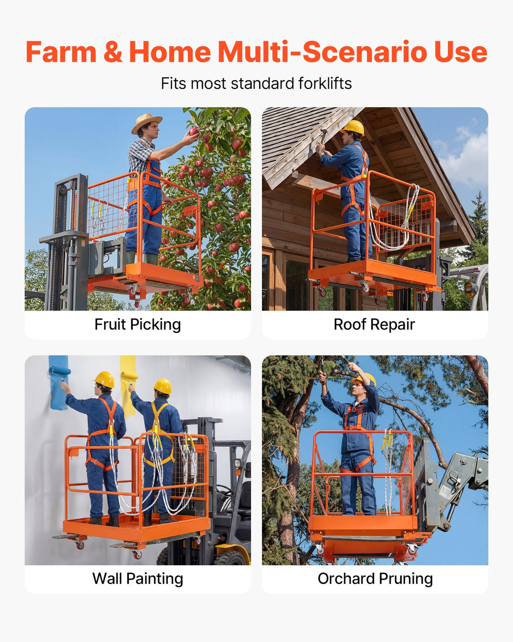 VEVOR Forklift Man Basket, 36.6 x 36.6 in Forklift Safety Cage