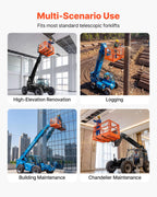 VEVOR Mesh Telehandler Work Platform, 48 x 73.9 Inch, Man Safety Basket, 2000 lbs Capacity, Forklift Telehandler Attachment, Safety Cage, Heavy Duty Carbon Steel, for Most Aerial Jobs Lifting Loader