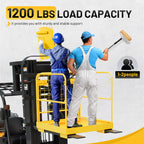 KUAFU Heavy Duty Steel Forklift Safety Cage - 36x36 Foldable Work Platform, 1200 LBS Load Capacity