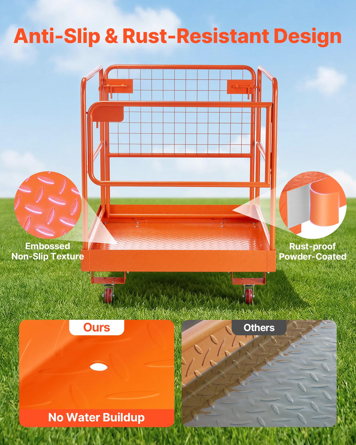 VEVOR Forklift Man Basket, 36.6 x 36.6 in Forklift Safety Cage