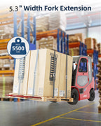 Forklift Pallet Extensions, 72 Inch Fork Extensions 5.3 Inch Width, 5500 Load Capacity Heavy Duty Fork Extensions for Forklifts, 1 Pair Forklift Extensions for Forklift Truck,Red (72 Lx5.3 W Inch)