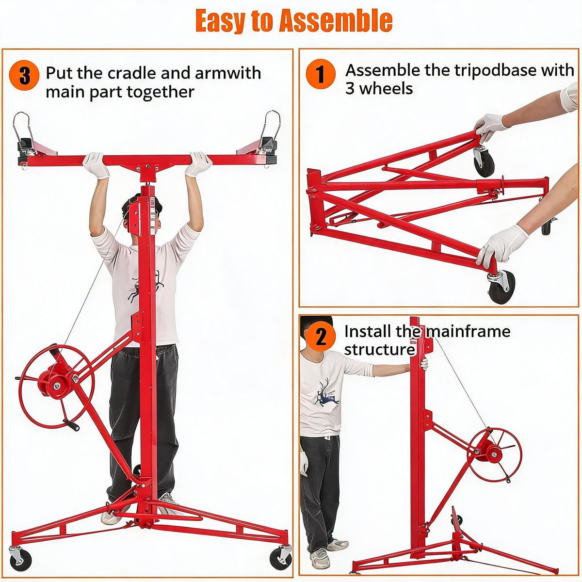 16FT Drywall Lift Panel Hoist, 150 lb Capacity