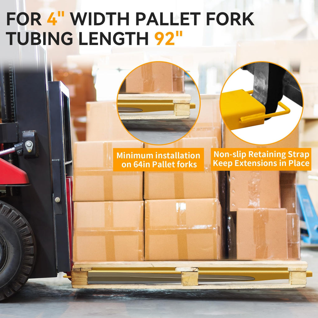 Forklift Extensions 92 Inch Pallet Fork Extensions 4.5 Inch Width