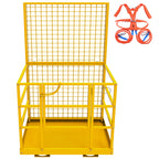 Forklift Safety Cage, 43"x45" Forklift Man Basket,1300lbs Capacity Forklift Work Platform, Forklift Aerial Platform 2-Man Collapsible Lift Basket for Lifting Loader