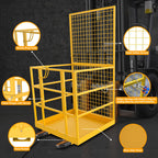 Forklift Safety Cage, 43"x45" Forklift Man Basket,1300lbs Capacity Forklift Work Platform, Forklift Aerial Platform 2-Man Collapsible Lift Basket for Lifting Loader