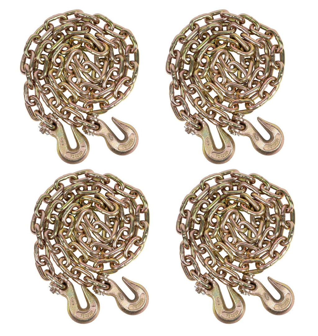 Mytee Products (2 Pack) 3/8" X 25' G70 Chain with Grab Hooks, WLL 6,600 lbs