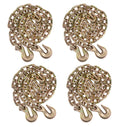 Mytee Products (4 Pack) 3/8" X 25' G70 Chain with Grab Hooks, WLL 6,600 lbs