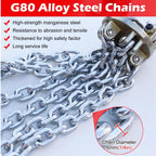 This Heavy Duty Drum Lifting Chain with Self-Locking Hooks for Crane and Forklift Handling