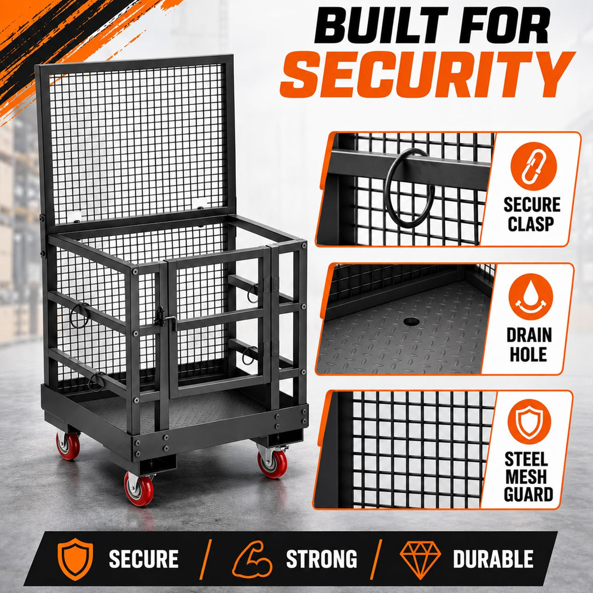 YOHKOH Forklift Safety Cage, 36'' x 36'' Fixed Forklift Man Basket