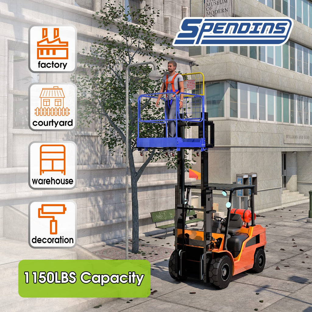 36.2"x36.2" Forklift Safety Cage, Foldable Work Platform 1152LB