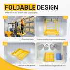 KUAFU Heavy Duty Steel Forklift Safety Cage - 36x36 Foldable Work Platform, 1200 LBS Load Capacity