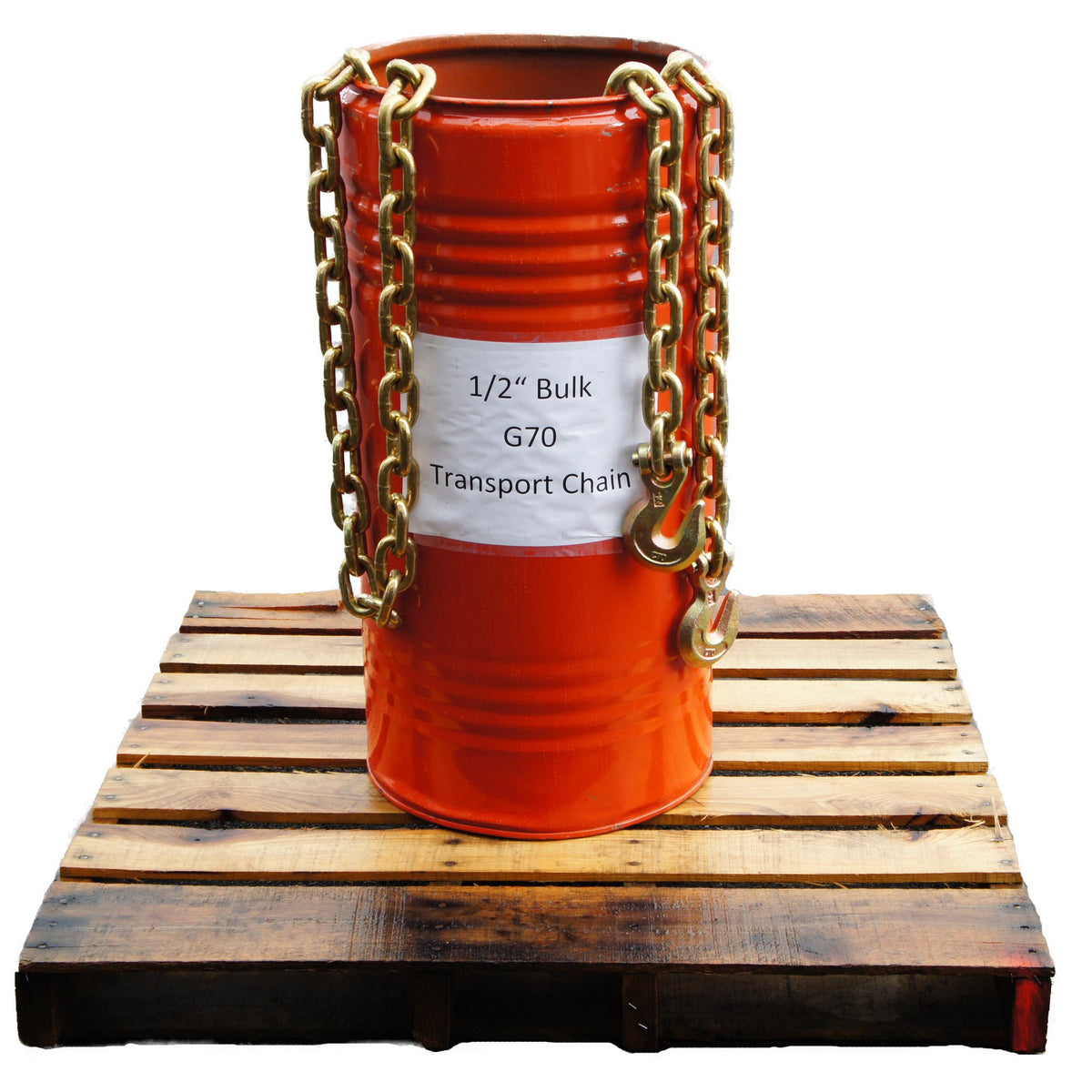 Bulk 1/2" x 20' G70 Transport Link Chains w/Grab Hooks (20 Pack)
