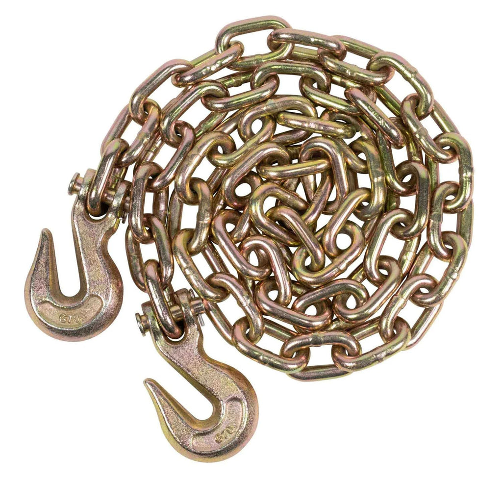 Mytee Products (4 Pack) 3/8" X 25' G70 Chain with Grab Hooks, WLL 6,600 lbs