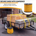 3/16" Yellow Safety Chain on Reel 150FT, Heavy Duty Welded Steel