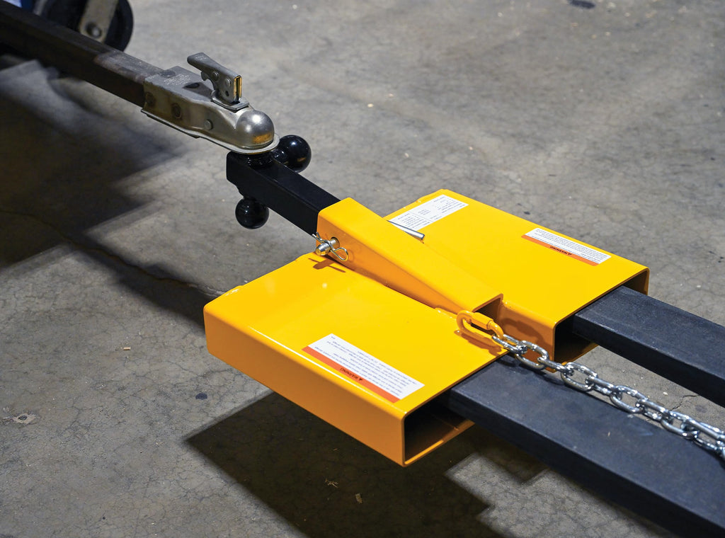 Vestil FTTM-2 Steel Fork Lift Hitch Attachment 20-9/16 in x 14-1/2 in x 8-1/16 in 1500 Lb. Capacity Yellow