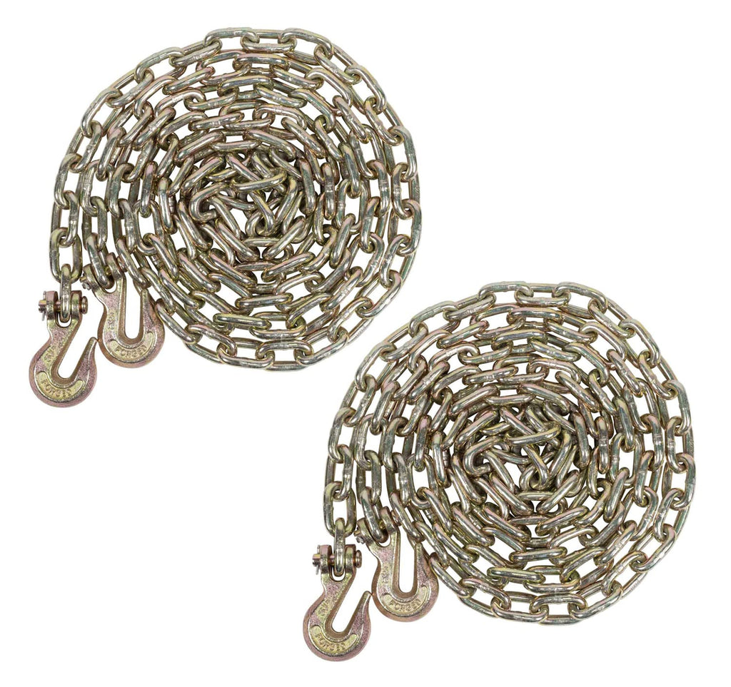 Mytee Products (4 Pack) 3/8" X 25' G70 Chain with Grab Hooks, WLL 6,600 lbs