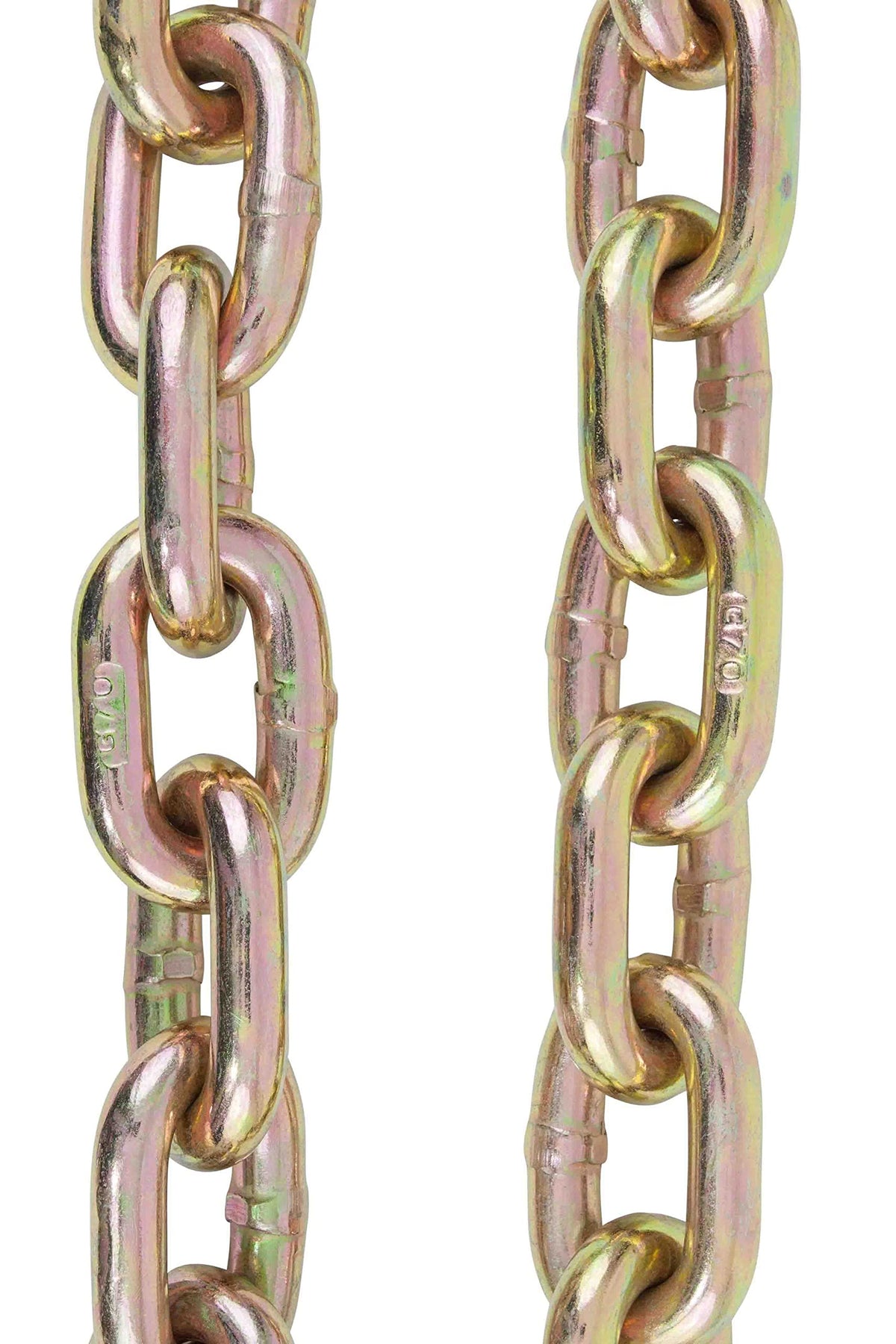 Mytee Products 2 Pack 1/2 Inch x 20 FT Grade 70 Binder Chain with Clevis Grab Hooks - G70 Transport Tow Chain - 11,300 Lbs Working Load Limit