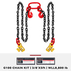 Shipping Container Lifting Chain Sling Kit, G100 8800 lb