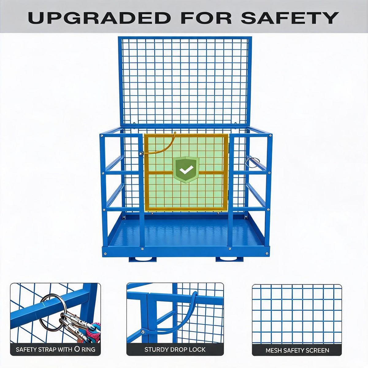 MAXSA 43"X45" Forklift Safety Cage, 1800 LBS 2-Man Forklift Man Basket