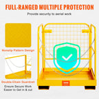 VEVOR Forklift Safety Cage, Forklift Man Basket 1200lbs Capacity, 36'' x 36'' Foldable Forklift Work Platform for 1-2 People with Double-Chain Guardrail & Drain Hole, Perfect for Aerial Work, Orange