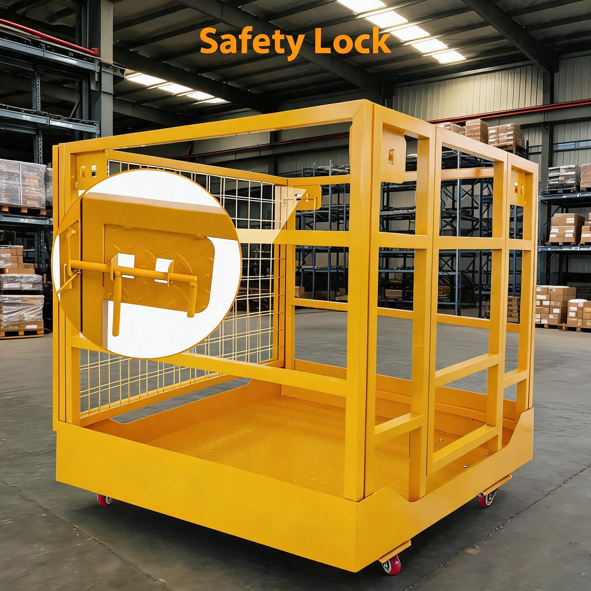 43"X45" Forklift Safety Cage, 1400 LBS Forklift Man Basket Work Platform