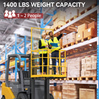 YITAMOTOR 43"x45" Forklift Safety Cage, 1400lbs Basket Platform w/Strap